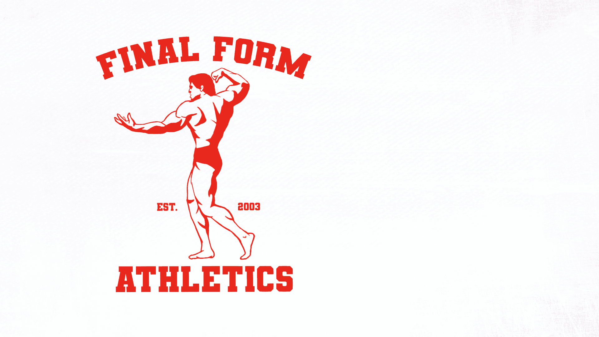 Final Form Athletics. A red, vintage bodybuilding illustration. Established 2003.